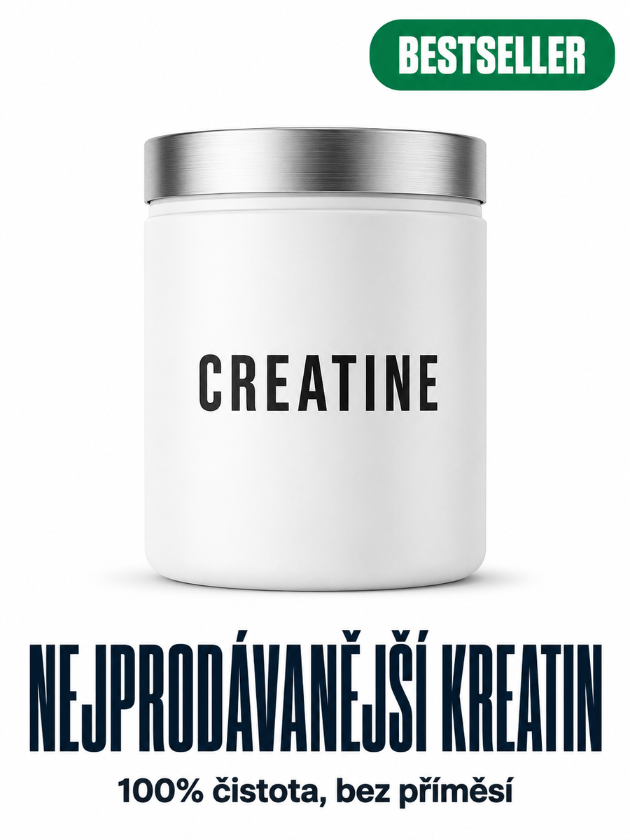 Banner doplňků stravy — Nejprodávanější kreatin, 100% čistota, bez příměsí